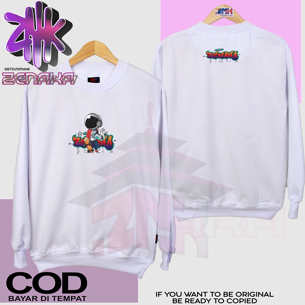 Zenaka Crewneck pria distro aesthetic tebal warna cream keju Crewneck pria oversize polos Suiter cowok keren distro Sweater pria distro keren 2023 Hoodie pria distro aesthetic simple graffity Crewneck couple pasangan kekinian Crewneck wanita oversize