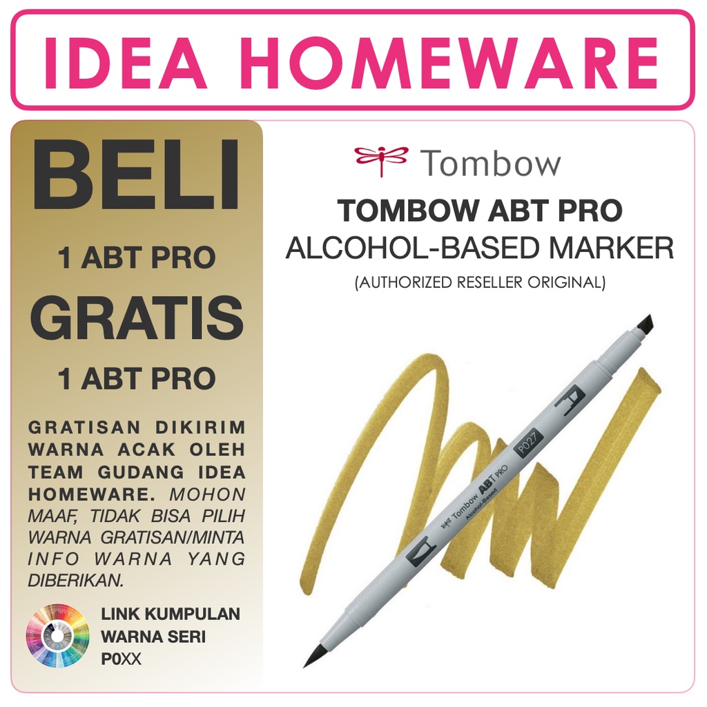 

Tombow ABT PRO Dual Brush Pen Alcohol Base Satuan - 01