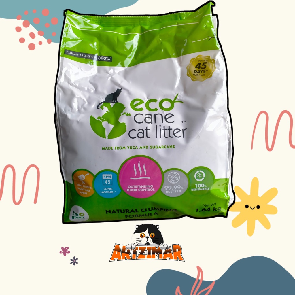 Pasir Kucing Super Premium Gumpal dan Tidak Berdebu - Cat Litter Eco Cane 1,64kg