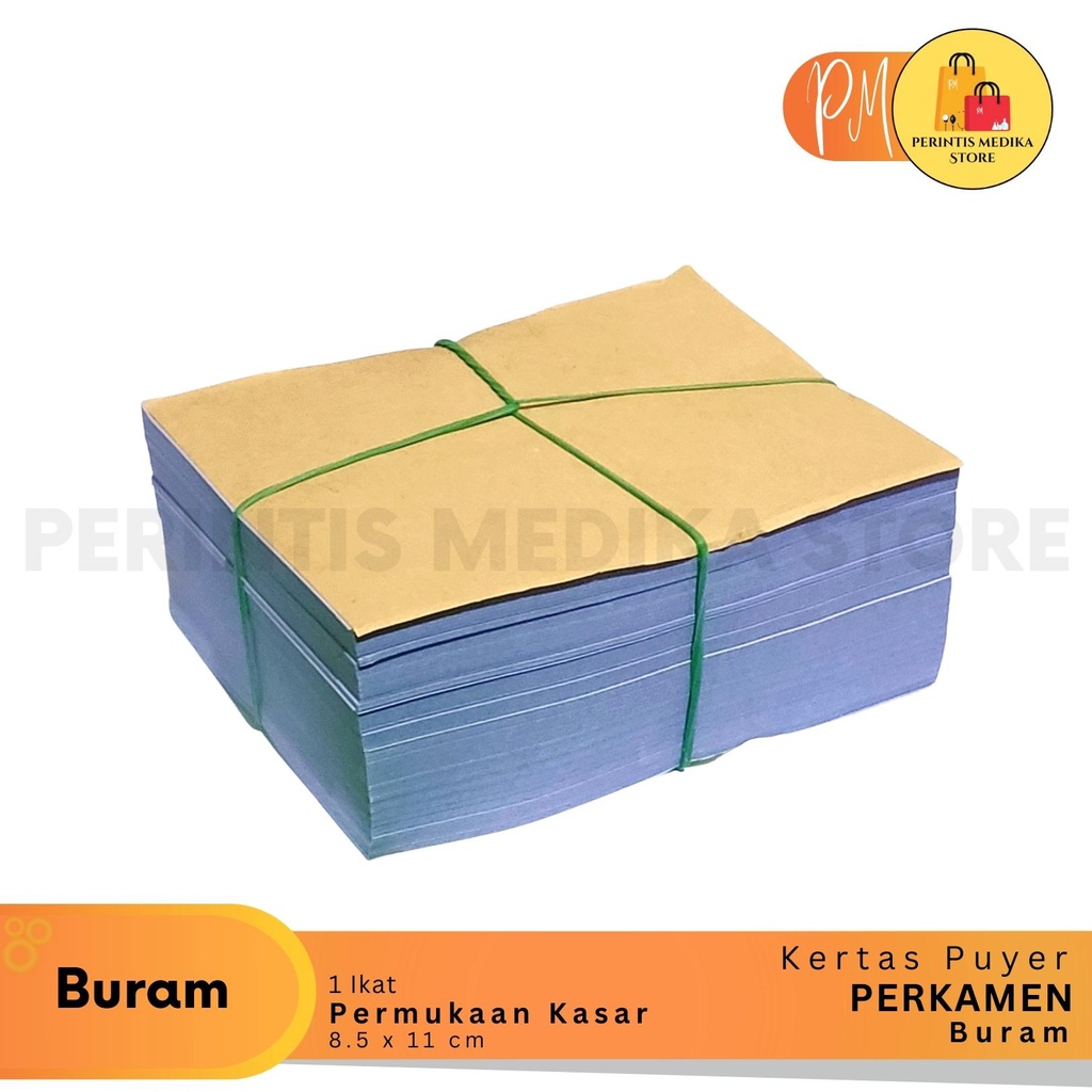 Kertas Perkamen Buram 1 Pack l Kertas Puyer Obat 1 Pack - Warna Buram