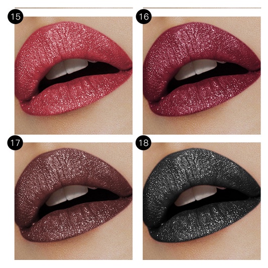 LIPSTIK CAIR GLITTER MATTE BERKILAU 18 WARNA IMPORT LIP GLOSS MUTIARA TAHAN LAMA