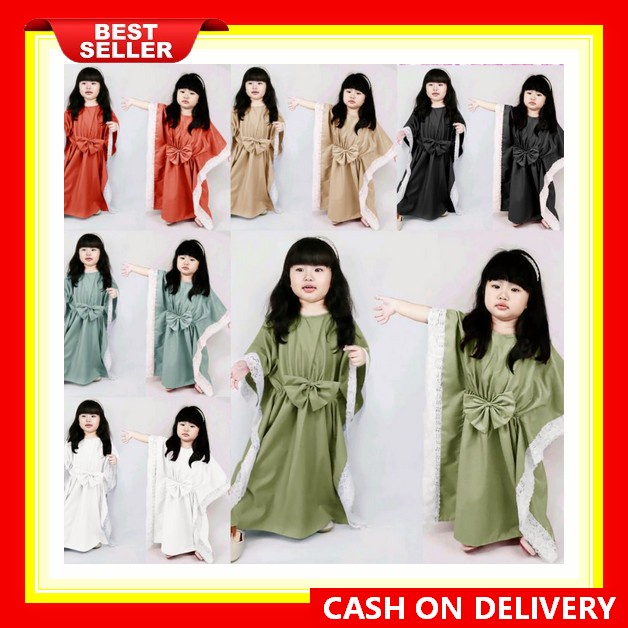 [Cod]-[Promo]- Kaftan Cape Aswa Clarisa Kids - Kaftan Anak - Gamis Anak - Abaya Anak Twin Tiger Kaft