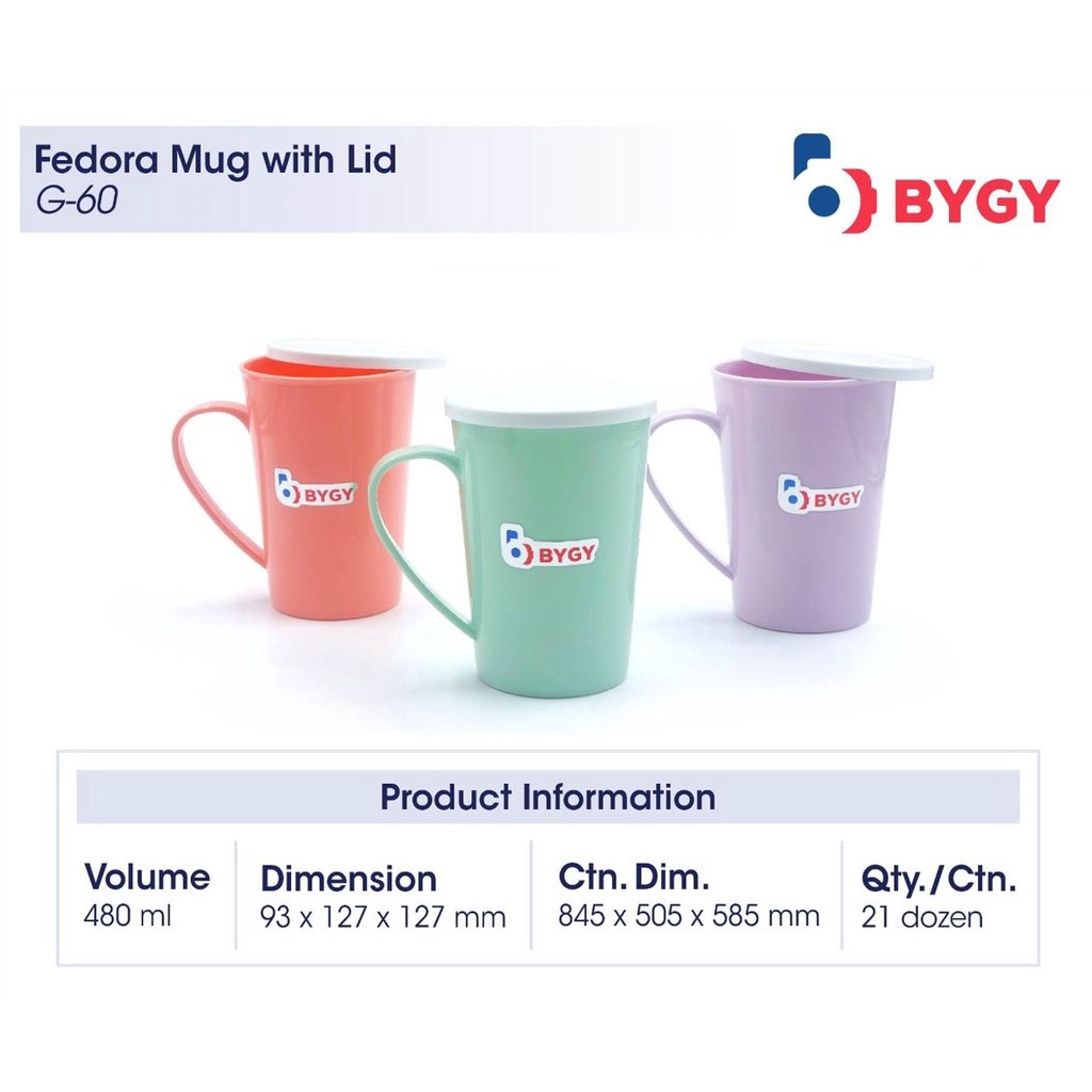 Gelas Plastik Biggy Fedora Mug with lid ukuran 480ml