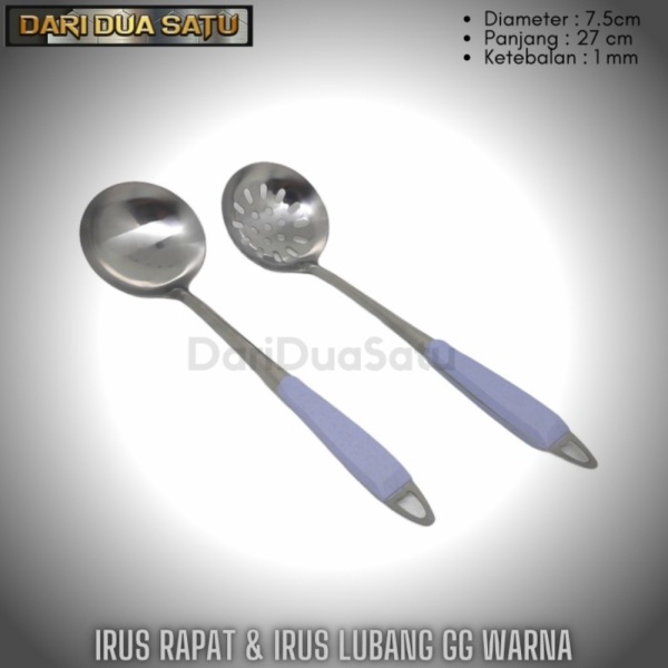 

Promo 1 Set Sendok Soup Kuah Sayur Stainless Gagang Warna Irus Lubang Rapat - Biru Limited