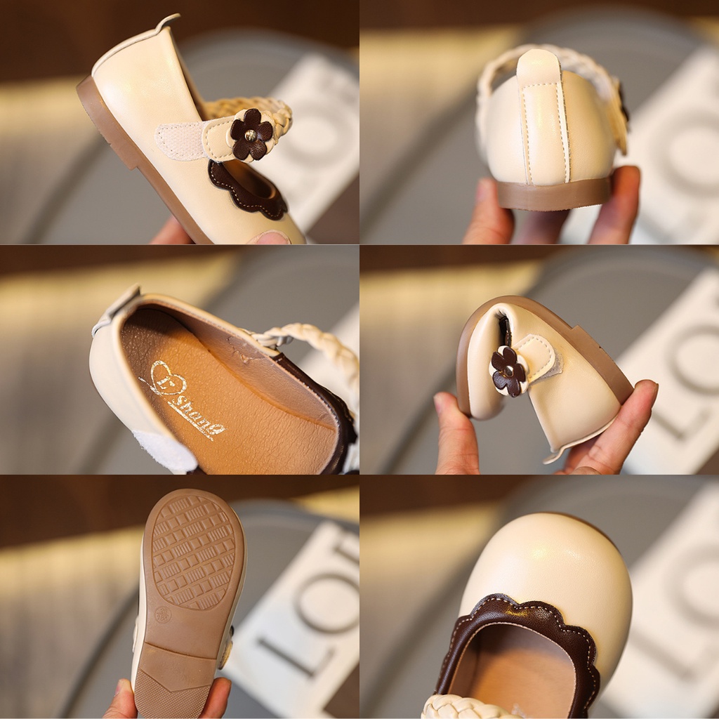 A758 NEW Sepatu flat bayi dan anak perempuan motif renda kepang