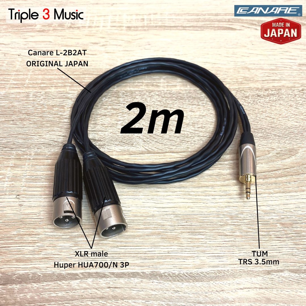 Kabel CANARE Dual XLR MALE DOUBLE to 3.5mm kabel splitter panjang 2m