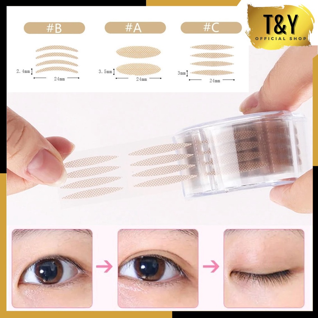 T&amp;Y Skot Mata Eyelide Roll 300Pasang Double Eyelid Stickers Tape 40Pcs Stiker Kelopak Mata Bening Tahan Air Scot Mata Jaring Selotip Lipatan Mata