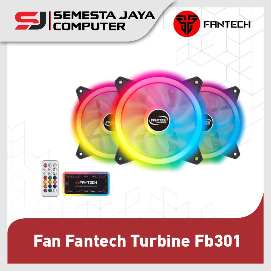 Fan Fantech Turbine FB301 - 3X 120mm FAN ARGB with Remote - 12cm RGB