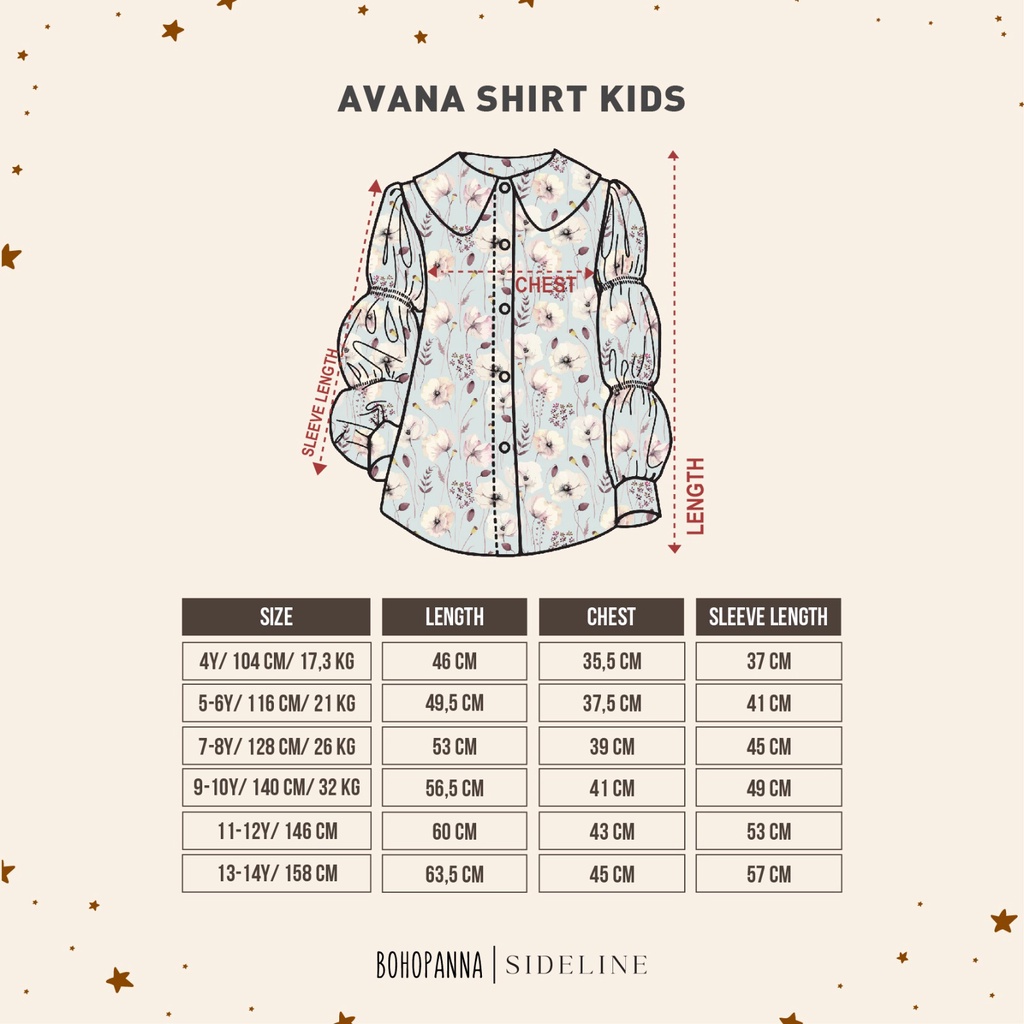 Bohopanna X Sideline - Avana Shirt For Kids and Adults / Kemeja Lengan Panjang Ibu dan Anak