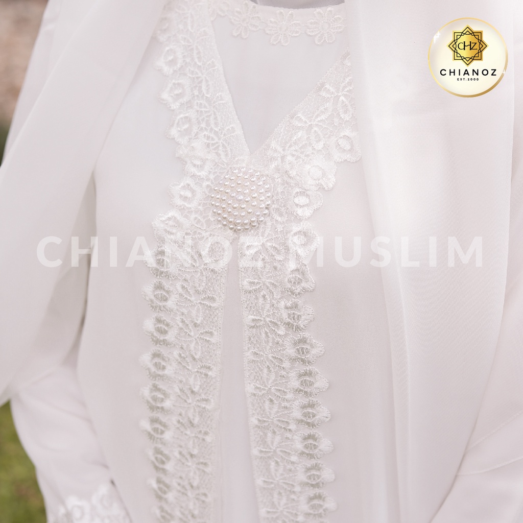 CHIANOZ Gamis Hitam Mewah Raisa Dress Brukat Renda Baju Lebaran Umroh Haji Manasik Pesta Akad 909 905