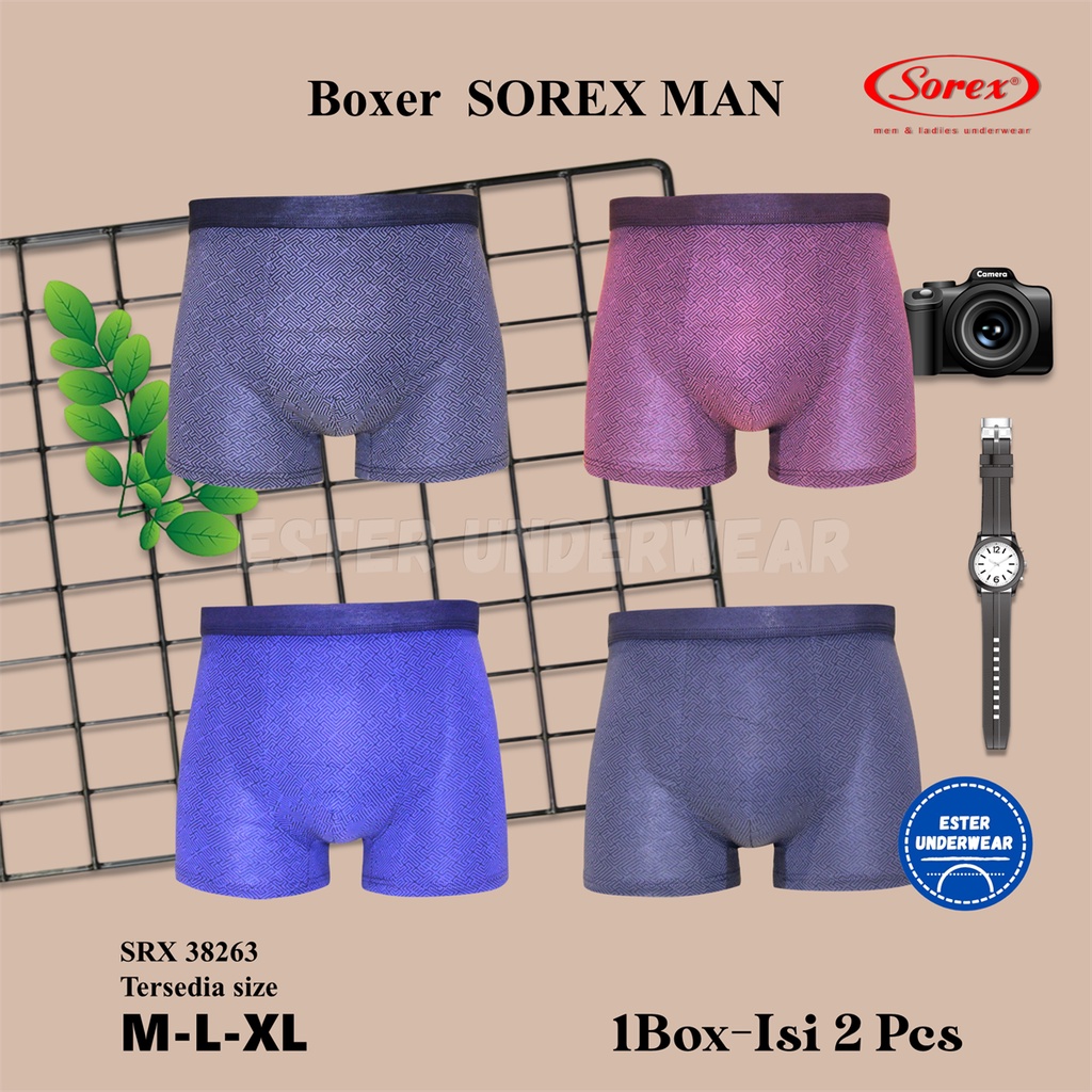 SOREX Pria Celana Boxer SRX 38263 1 Box Isi 2Pcs