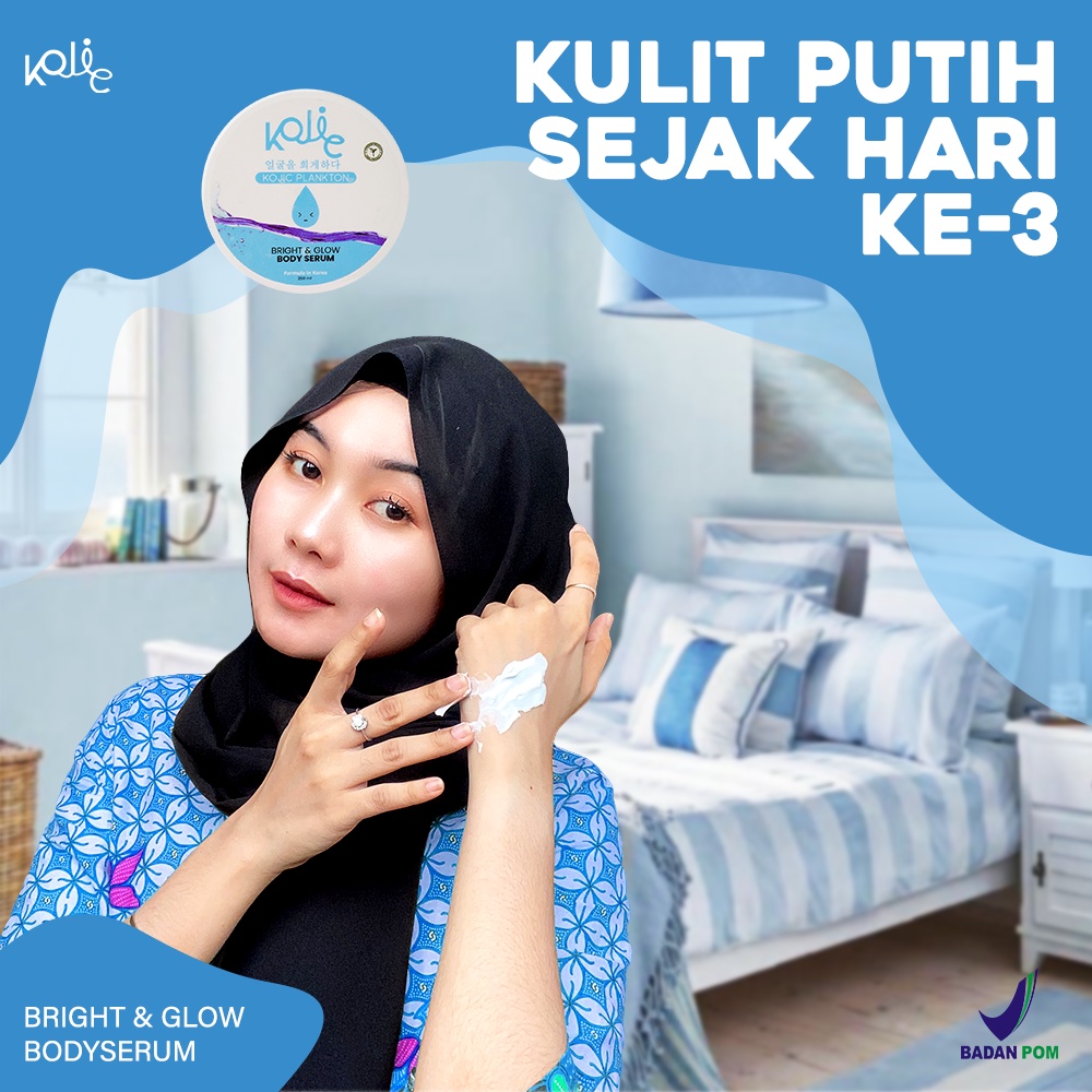 Body Serum Lotion cream mencerahkan Meratakan Menyamarkan Menenangkan Melembabkan Mengurangi Kulit kusam Kemerahan Dark Spot Kojic Plankton Bright And Glow Body Serum Memperkuat Melindungi Skin Barrier dari Paparan Sinar UV AMPUH Original BPOM