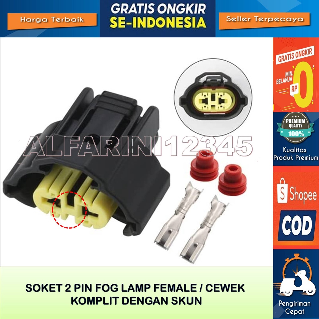 SOCKET 2 PIN H11 SOKET CONNECTOR KONEKTOR LAMPU KABUT H11 SOKET FOG LAMP - SOKET 2 PIN  LAMPU FOG LA