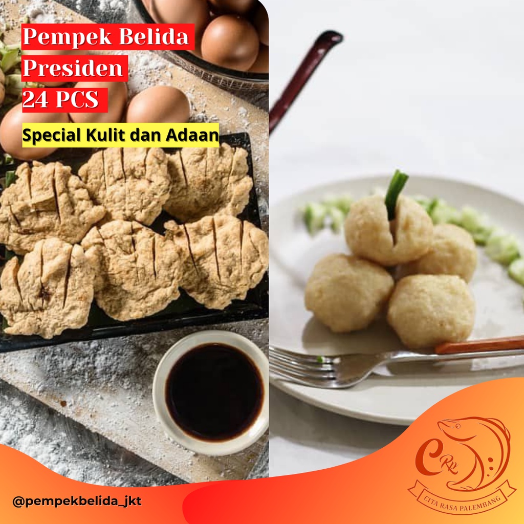 

Paket Presiden Pempek Belida ISI 16 KULIT+8 ADAAN+ 3 SACHET CUKO 70ml - Pempek Belida CRP Frozen Original | Cemilan & Oleh-Oleh Khas Asli Palembang