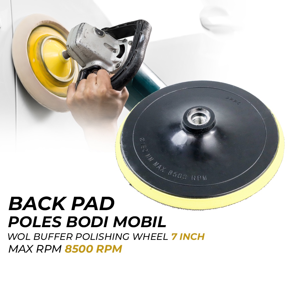 Back Pad Poles Bodi Mobil Wol Buffer Polishing Wheel 7 Inch - ZT6 - Black