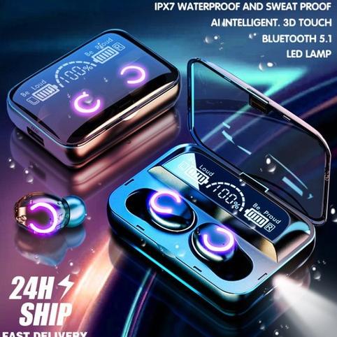 F9 Headset Bluetooth 5.0 Earphone Wireless TWS 9D Stereo Sentuhan