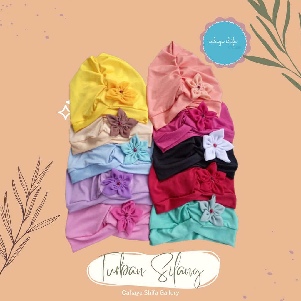 Turban Silang bunga / turban anak bayi usia 0-3 tahun  packing plastik perpcs