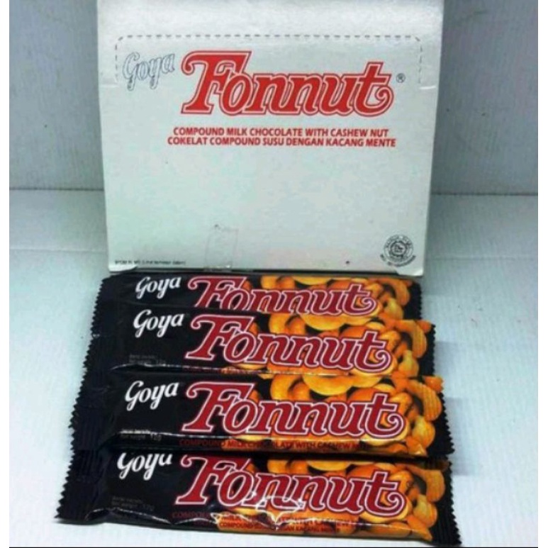 Goya Fonnut Coklat Cashew Box Isi 24 x 10gr Cokelat Jadul Fonut