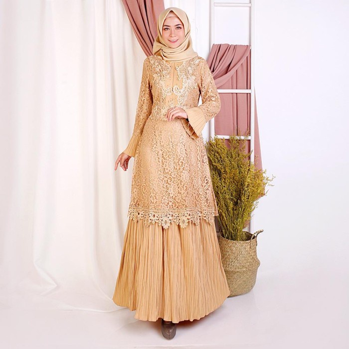 Model Baju Gamis Renda Brokat Cantik Terbaru Grosir 807