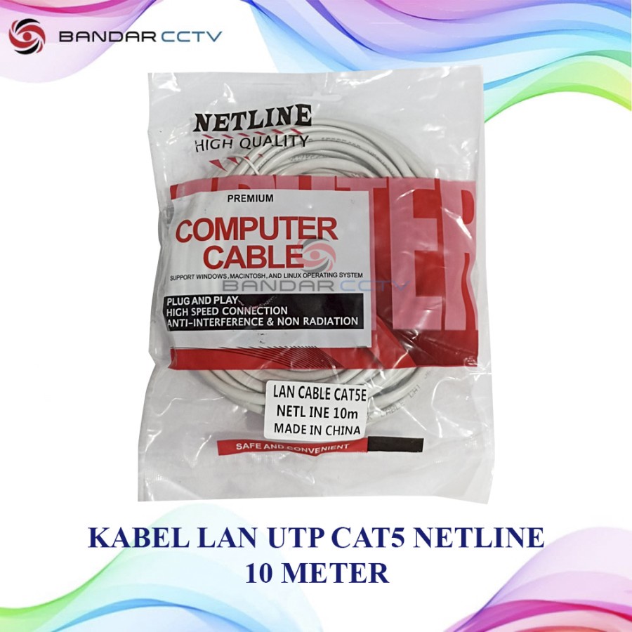 KABEL LAN UTP CAT5E NETLINE 10 METER KABEL KOMPUTER PREMIUM