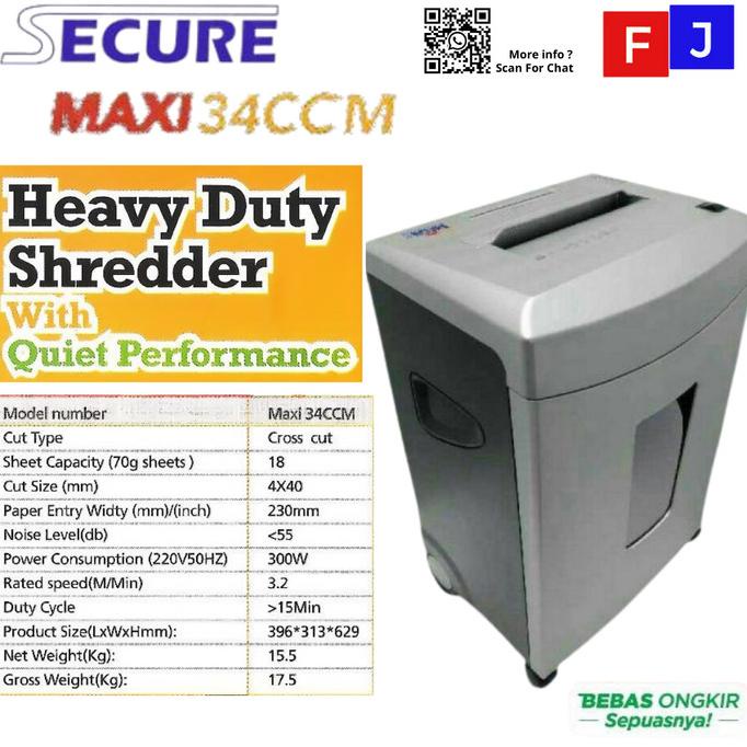 

SECURE MAXI 34 CCM - Mesin Penghancur Kertas 34CCM GARANSI RESMI