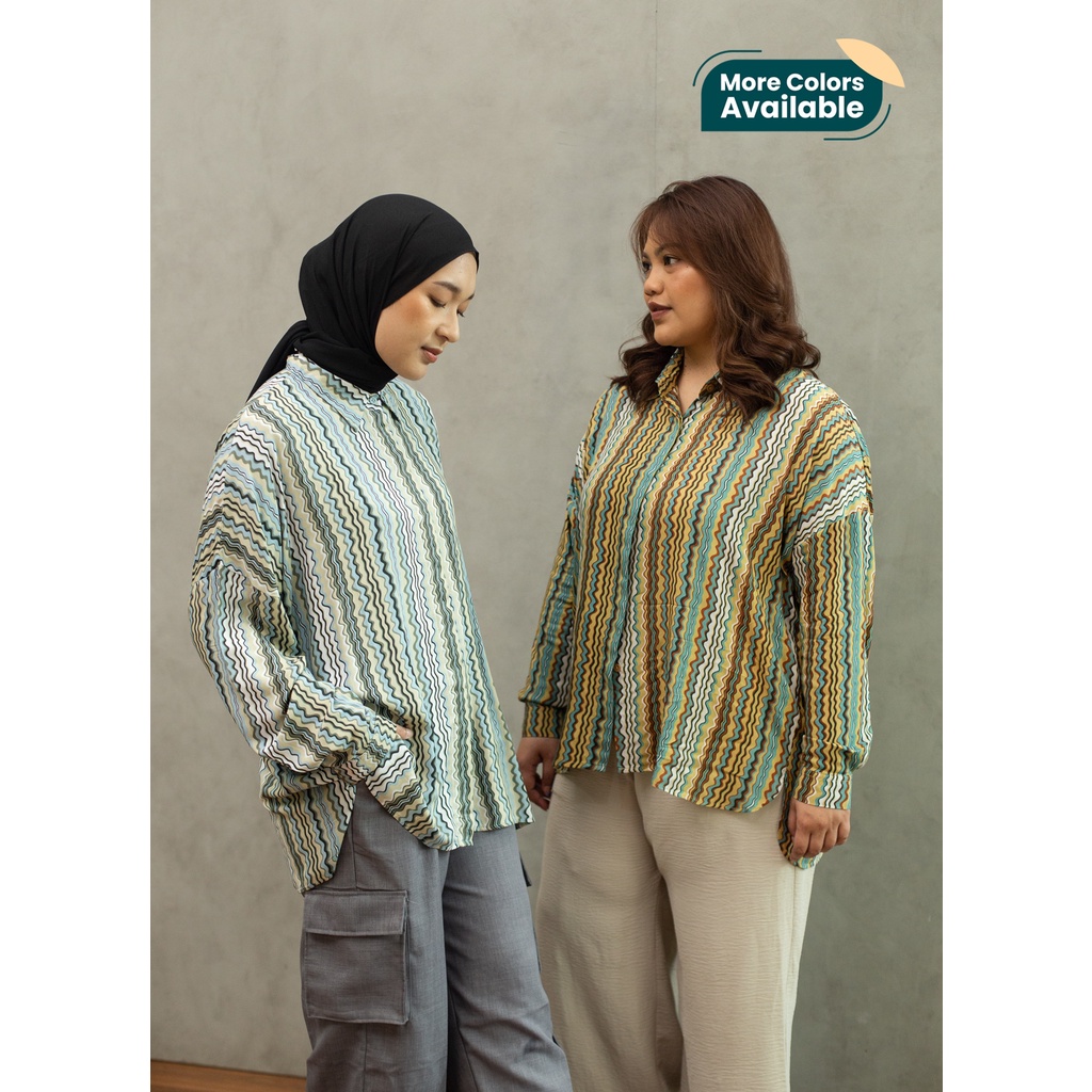 Ixora Zeta Oversized Shirt - Kemeja Wanita Oversized Lengan Panjang