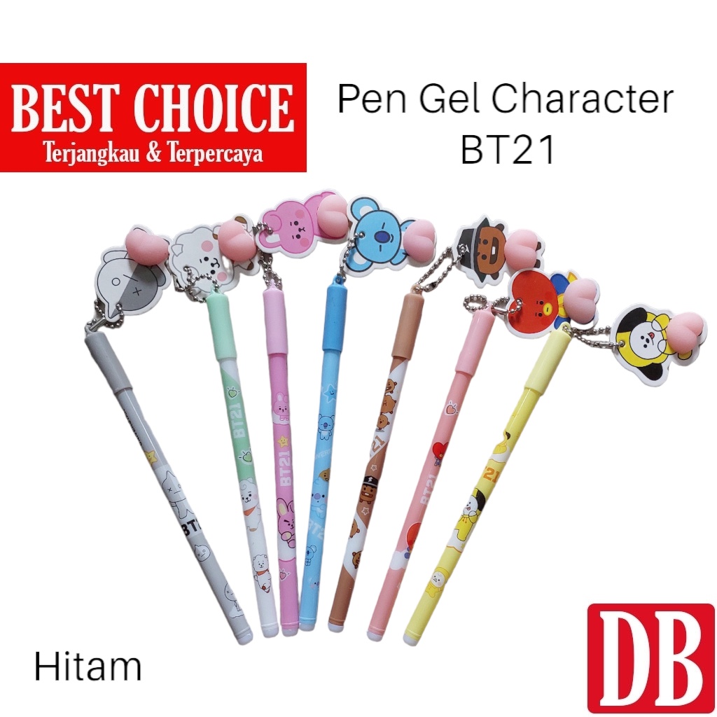 

Gel pen / Pulpen Fancy Lucu Motif Karakter / Pen Anak Gantungan Kepala Hitam