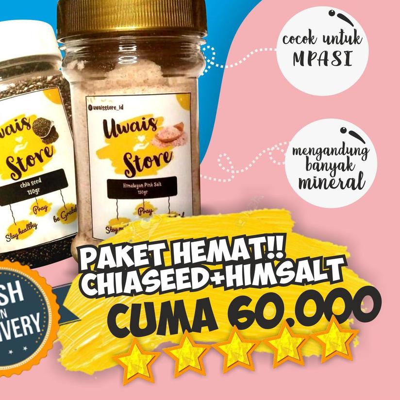 

♫ PAKET HEMAT BANGET!!!! HIMALAYAN SALT DAN CHIASEED BLACK MEXICO ☏