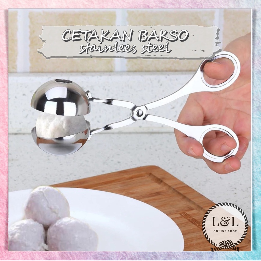 Cetakan Bakso Stainless Stell Serbaguna Alat Pembuat Bakso meatball maker Scoop Anti Lengket