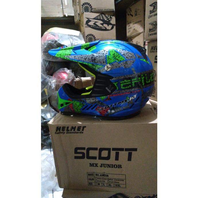 HELM ANAK CROSS CORAK / HELM CROSS ANAK MOTIF/ HELM ANAK FULLFACE SCOTT BY MVSTAR ORIGINAL .