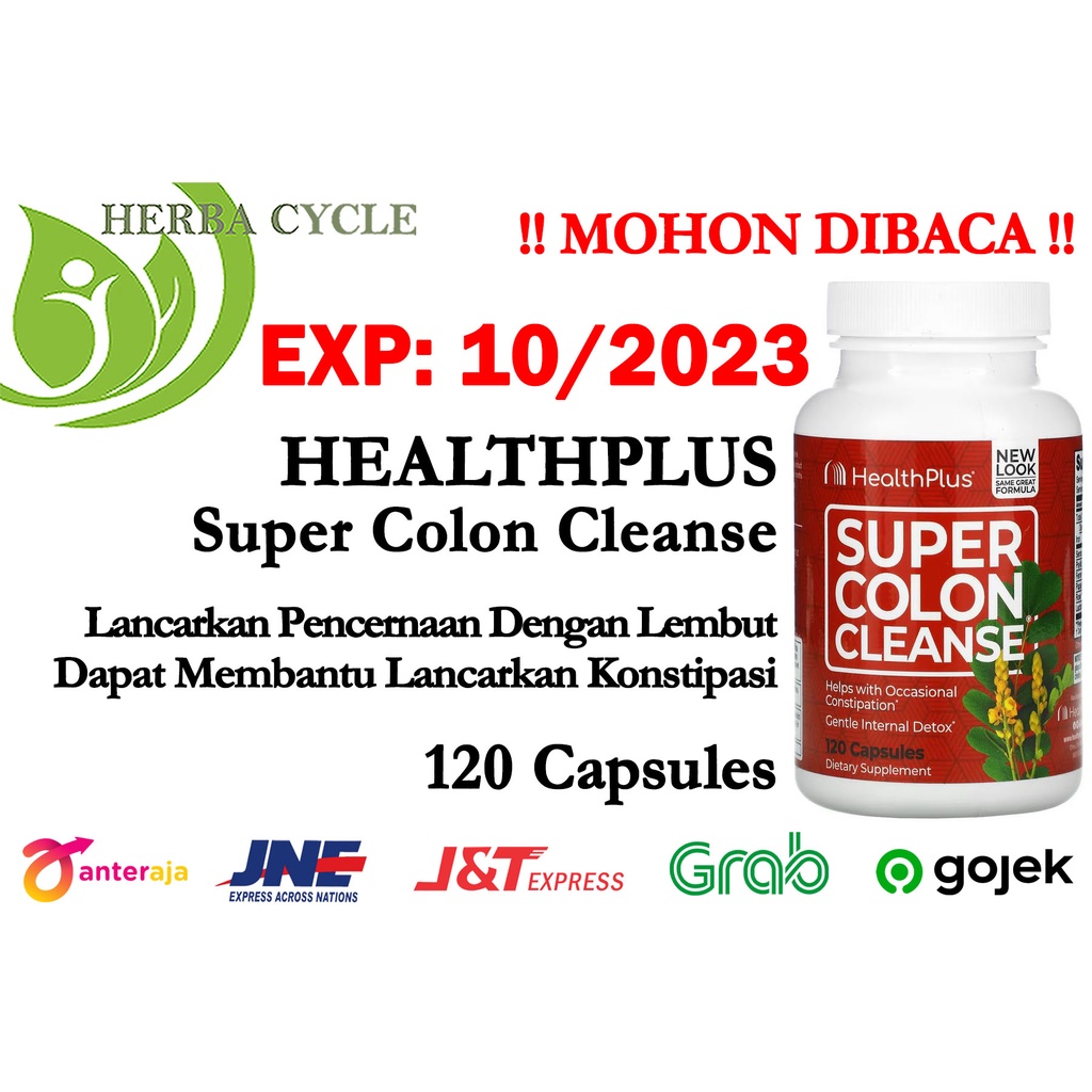 HealthPlus Super Colon Cleanse 120 cap Atasi Sembelit Pencernaan Lancar ORI USA