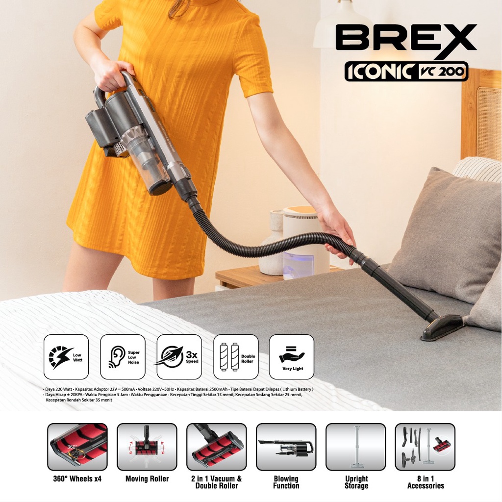 BREX - CORDLESS VACUUM CLEANER 3 IN 1 VC 100 / VC 200