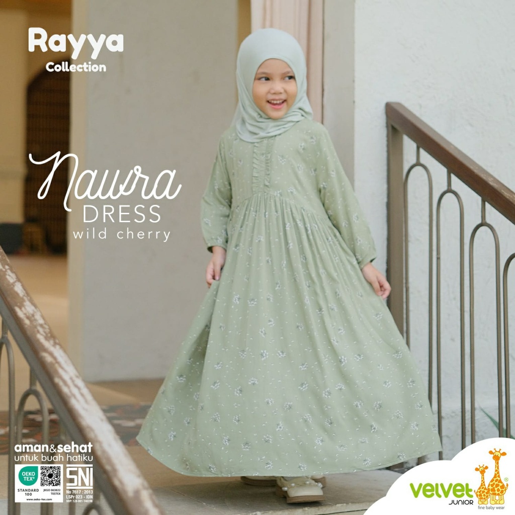 VELVET JUNIOR Rayya Collection - Nawra Dress Baju Muslim Lebaran Anak