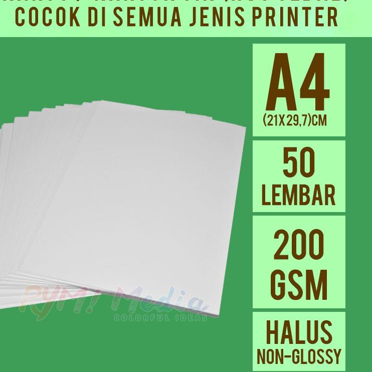 

12.12 Kartu TIK 200 gsm A4 isi 50 lbr / Kertas HVS BC Tebal Halus Brief Card 200 gram For Inkjet Printer murah