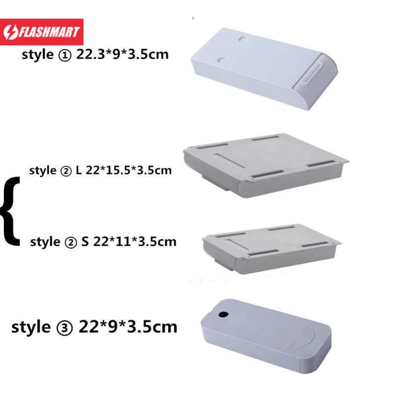Flashmart Laci Meja Hidden Storage Box Case Desk Sticky Adhesive - STA05
