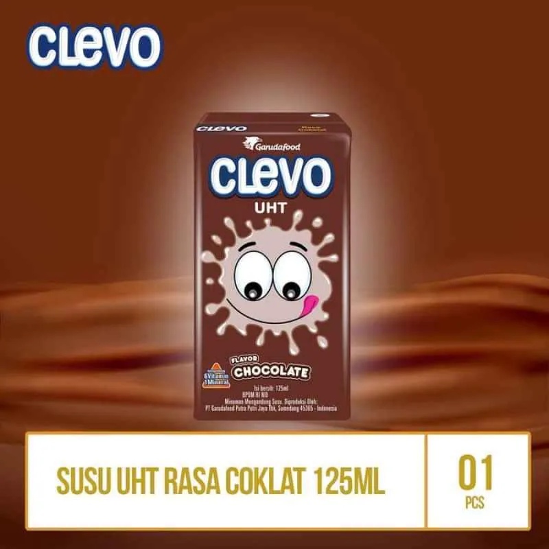 CLEVO SUSU UHT RASA COKLAT STRAWBERRY CHOCOLATE ICE CREAM 115 ML x 5 PCS MINUMAN SUSU INSTAN MURAH