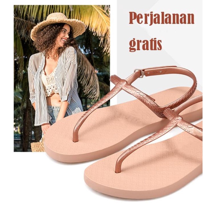 Miniso Sandal Dan Sandal Wanita Seri Warna Solid KlasikSandal Jepit