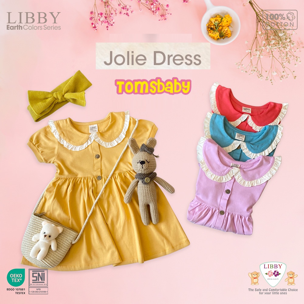 [TOMS] LIBBY (1pcs) Earth JOLIE DRESS / Baju Terusan Gaun Bayi Anak Perempuan Terbaru