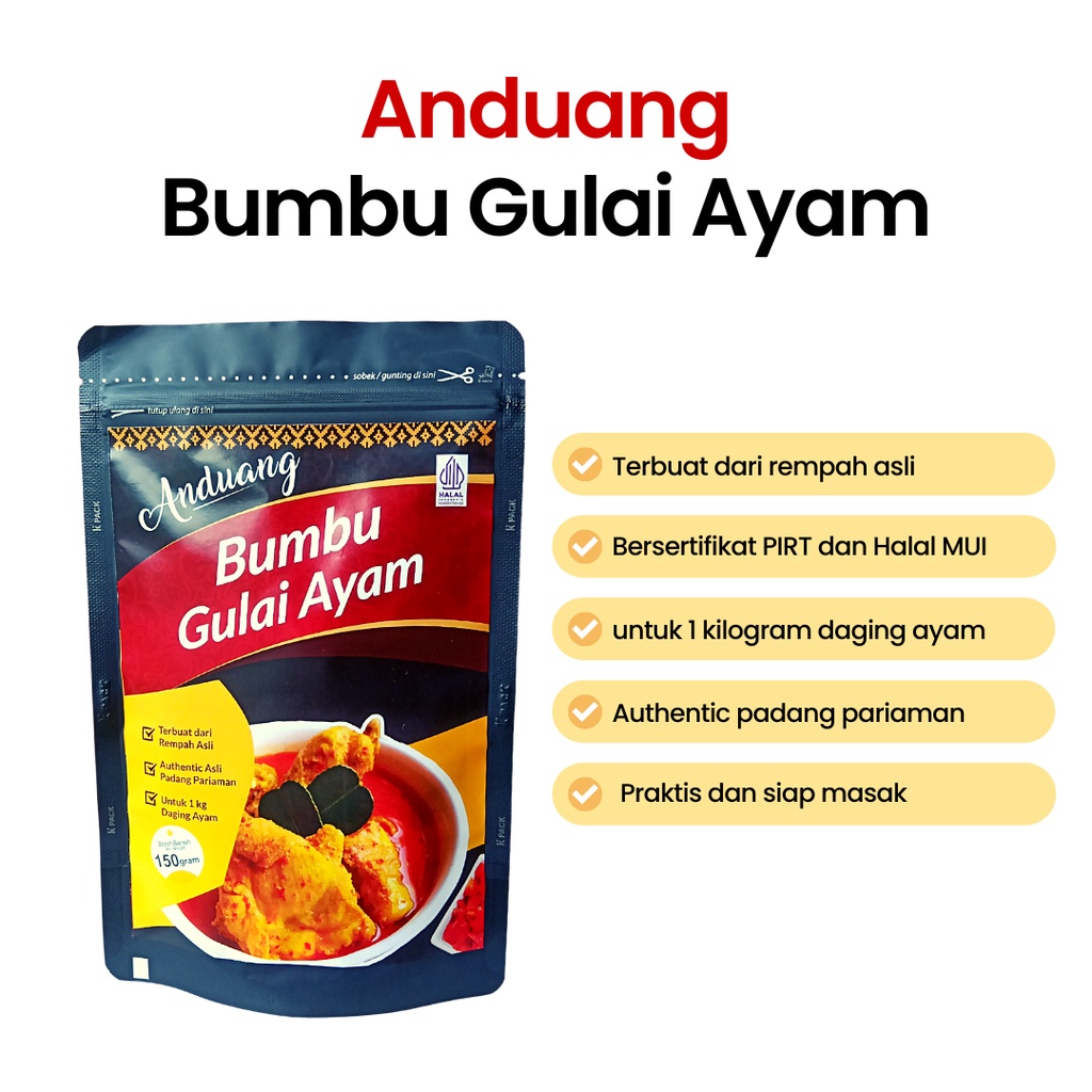 

Bumbu Gulai Ayam Anduang 150 gram
