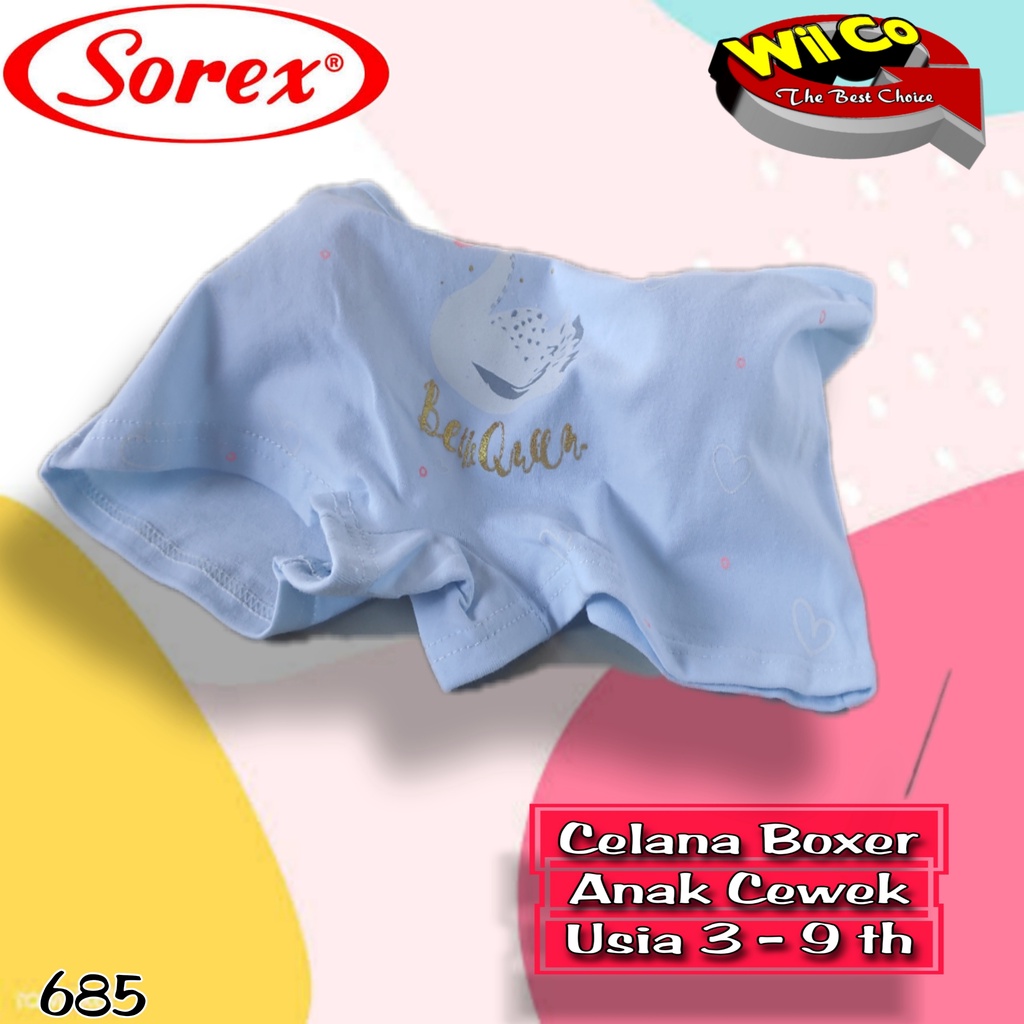 K685 - CELANA DALAM BOXER ANAK WANITA SOREX SIZE M - XL HARGA PER 1 PCS