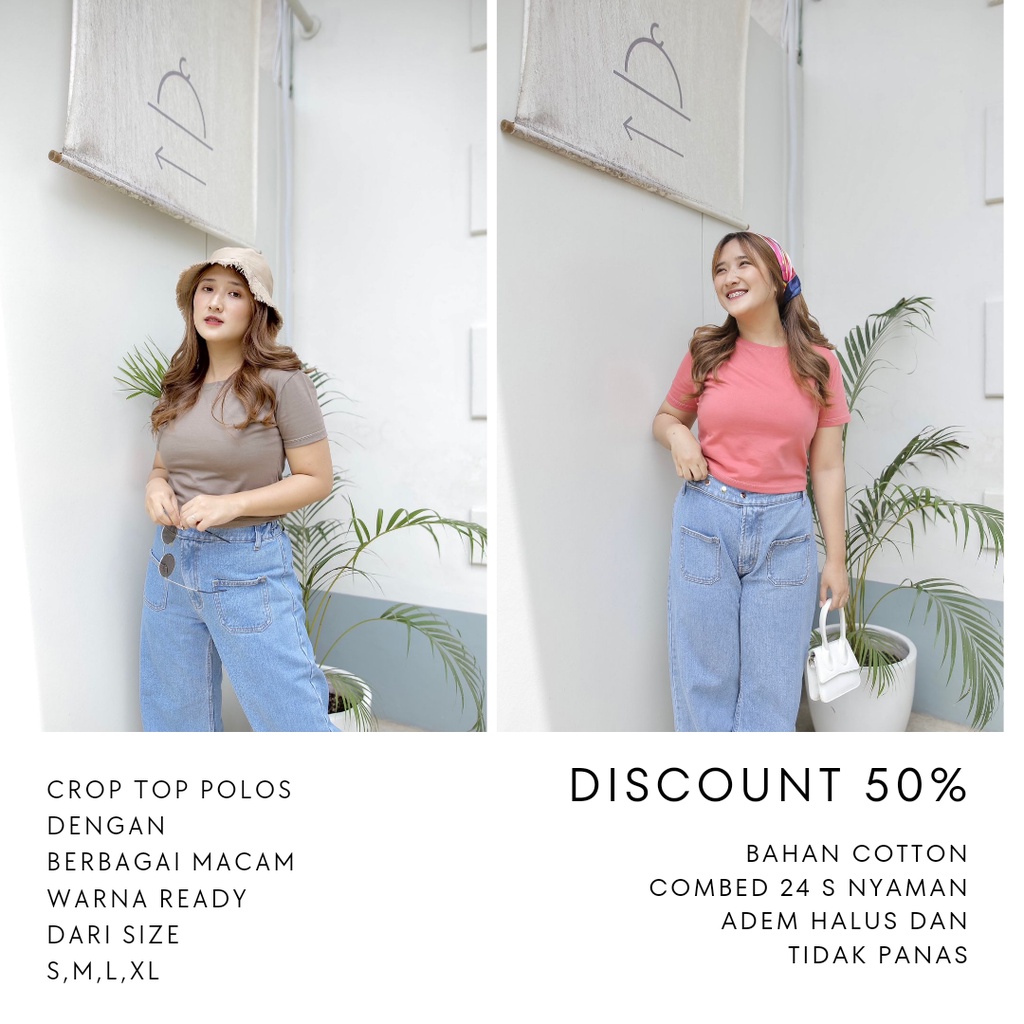 KAOS CROP TOP / KAOS CROP TOP WANITA / KAOS POLOS / CROP TEE / KAOS CROP / KAOS POLOS CROP TOP / KAO