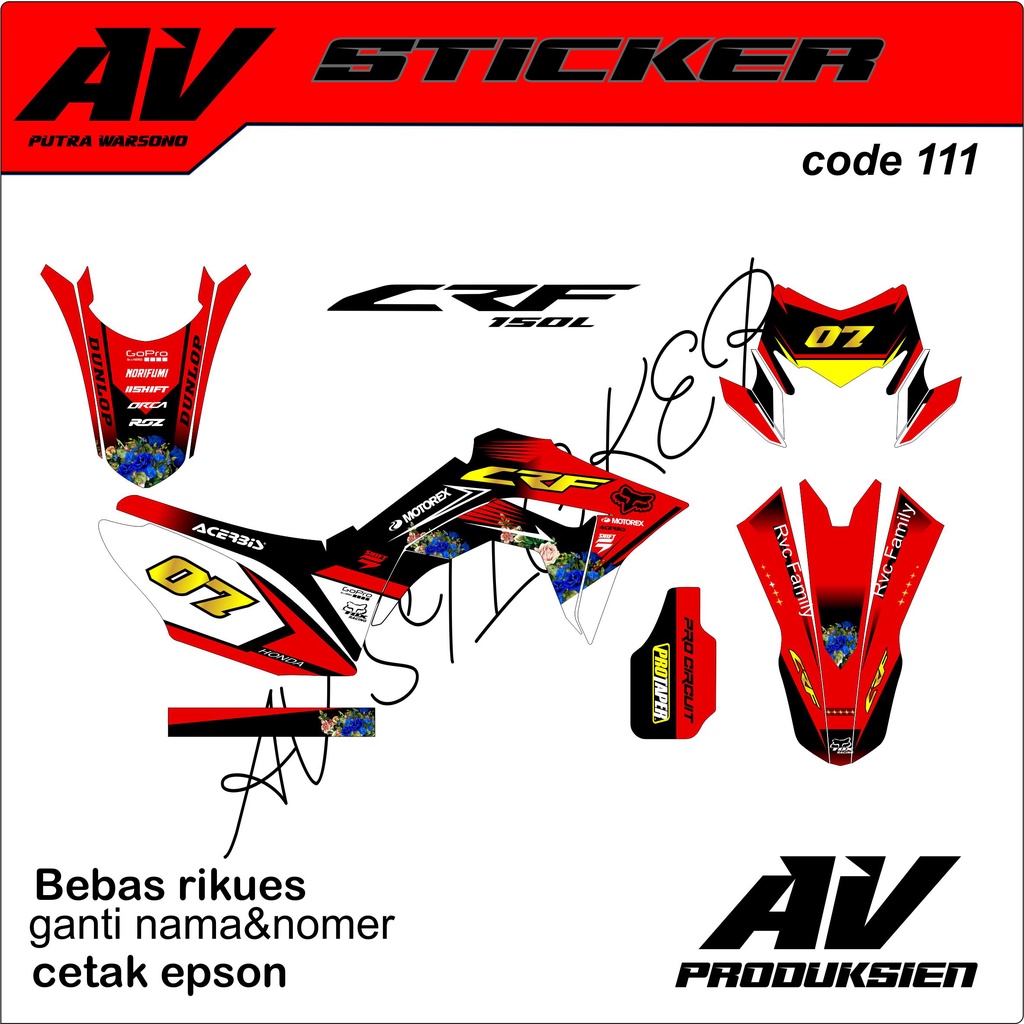 111 dcal sticker crf bisa rikues