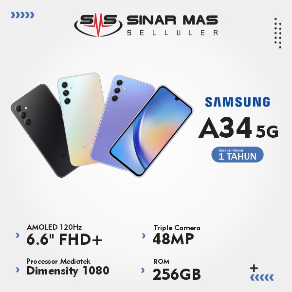 Samsung A34 5G Smartphone [8GB/256GB] Garansi Resmi