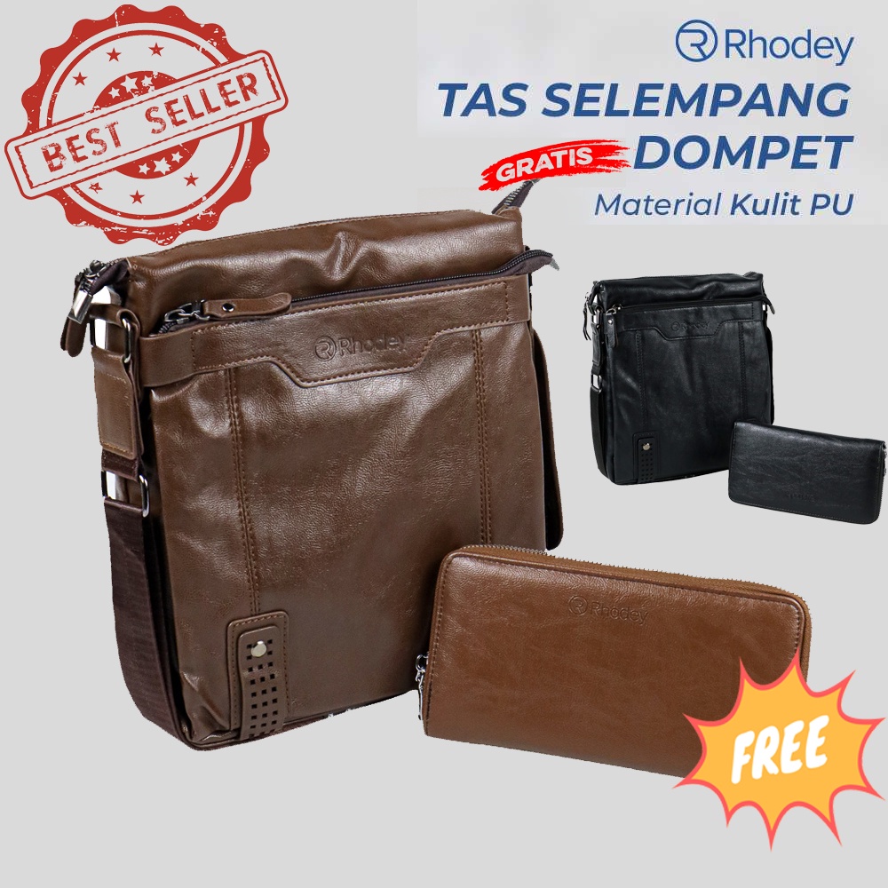 BISA COD Tas Selempang Messenger Crossbody Bag Pria Gratis Dompet Handbag Pria