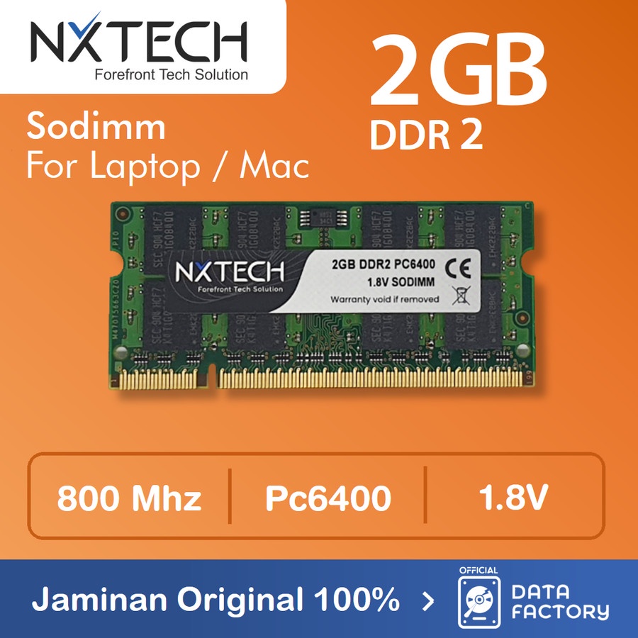 RAM LAPTOP DDR2 2GB PC 6400 / 800MHz NXTECH SODIMM 1.8V PC2 MEMORY