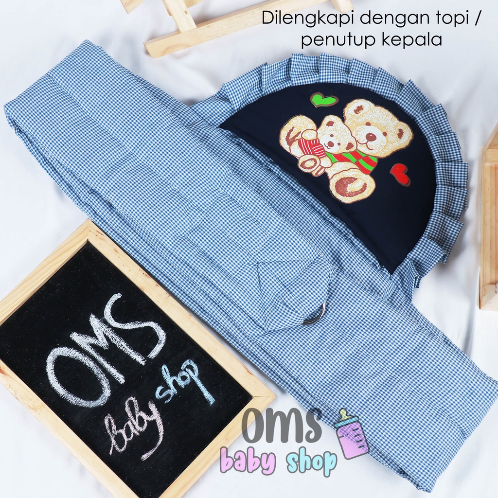 [ FREE TAS PLASTIK ] Gendongan Bayi Ring-sling Dengan Topi / Penutup Kepala Bahan Lembut dan Halus