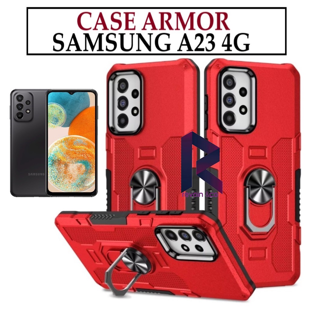 Case Armor SAMSUNG GALAXY A23 4G Iring Cincin Magnetic Kesing Hp Protect kamera Premium Hard Case Standing Robot Pelindung Kamera