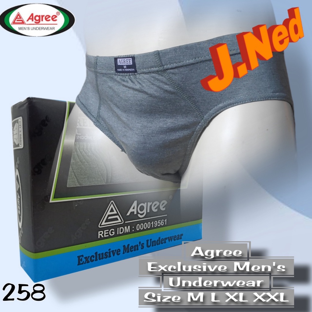 J258T - CELANA DALAM PRIA SEGITIGA AGREE SPORT HARGA 1BOX ISI 3 PCS