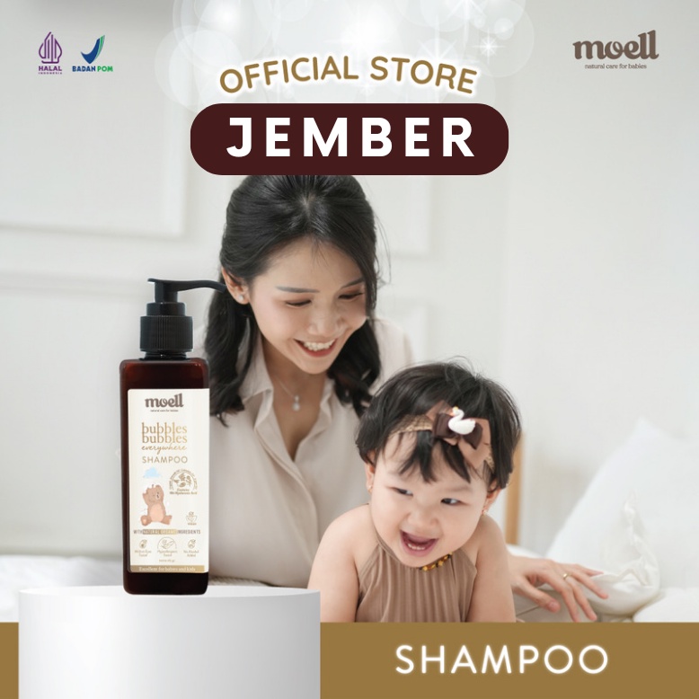 Moell Bubbles Bubbles Everywhere Shampoo 185 gr / Shampo Bayi / Natural