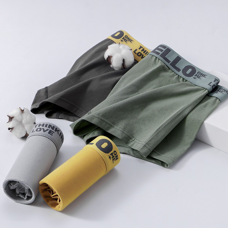Boxer Pria Celana Dalam Pria bahan katun Pinggang Karet 2023